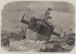 Lanzamiento del barco de vapor Paramatta en Blackwall el lunes de la semana